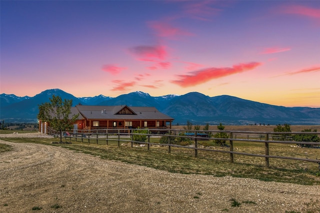 property view of mountains with a rural view