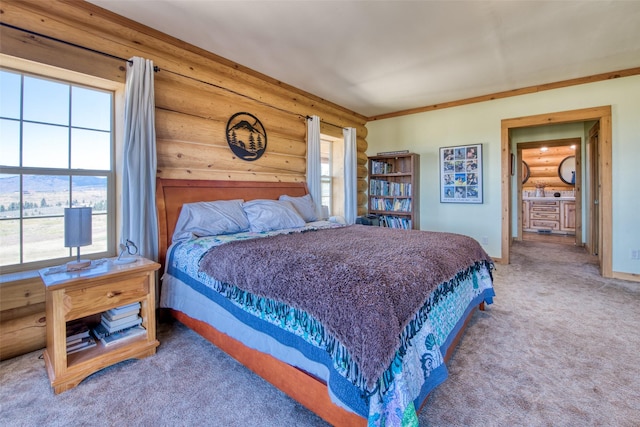 bedroom with carpet flooring and baseboards