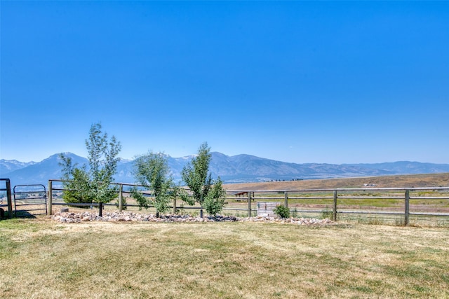 view of mountain feature featuring a rural view