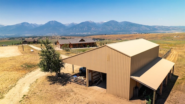 aerial view with a mountain view