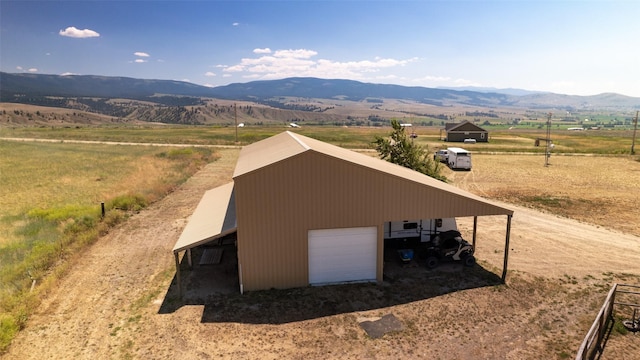 bird's eye view with a rural view and a mountain view