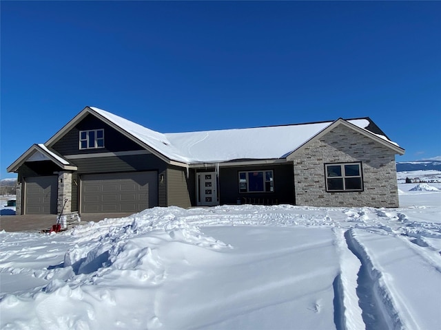 view of front of home featuring a garage