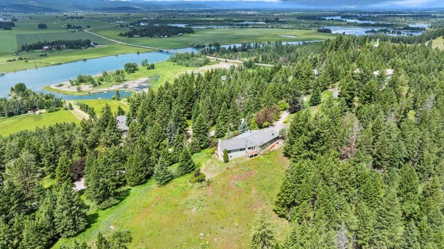 253 Pine Needle Ln, Bigfork, MT 59911 - aerial overview of property's location with a nearby body of water