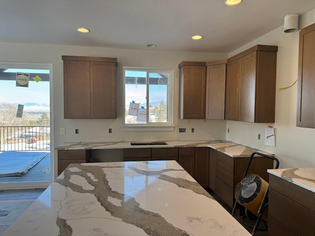 kitchen featuring light stone countertops