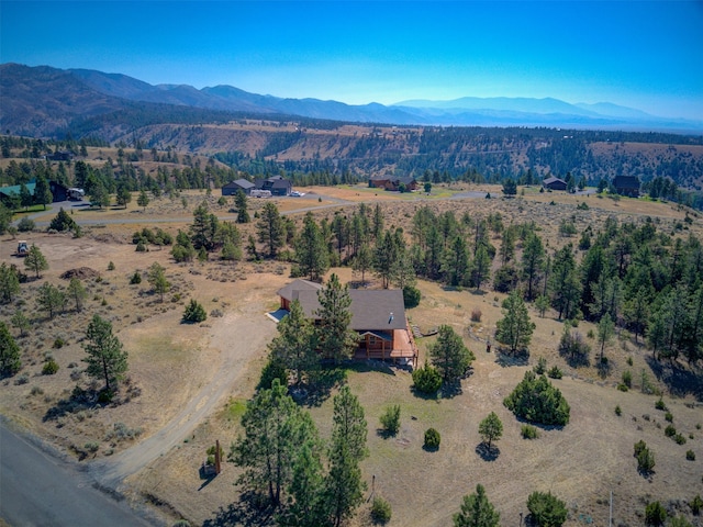 bird's eye view featuring a mountain view