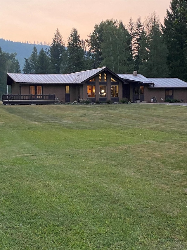 2378 Lake Creek Rd, Troy, MT 59935 - view of front of home featuring a front yard and metal roof