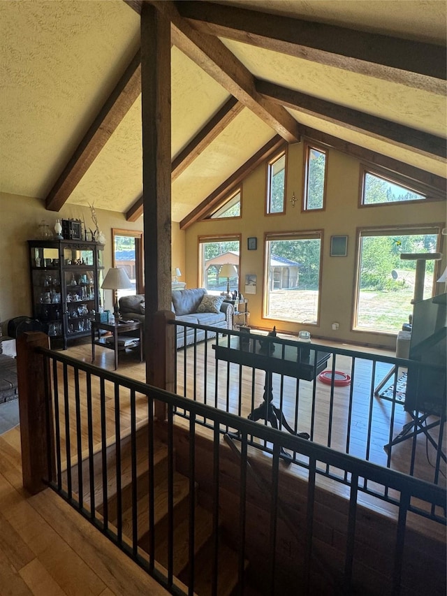 2378 Lake Creek Rd, Troy, MT 59935 - living room with wood-type flooring, plenty of natural light, and a textured ceiling