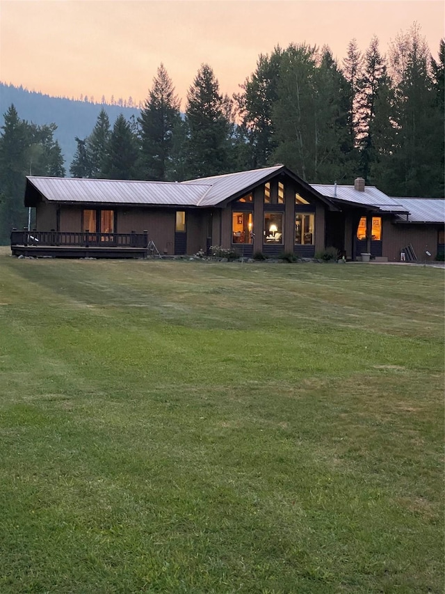 2378 Lake Creek Rd, Troy, MT 59935 - view of front of house featuring a front yard and metal roof