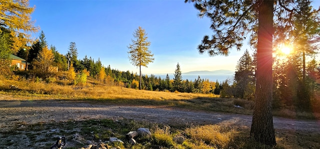 view of road with a mountain view