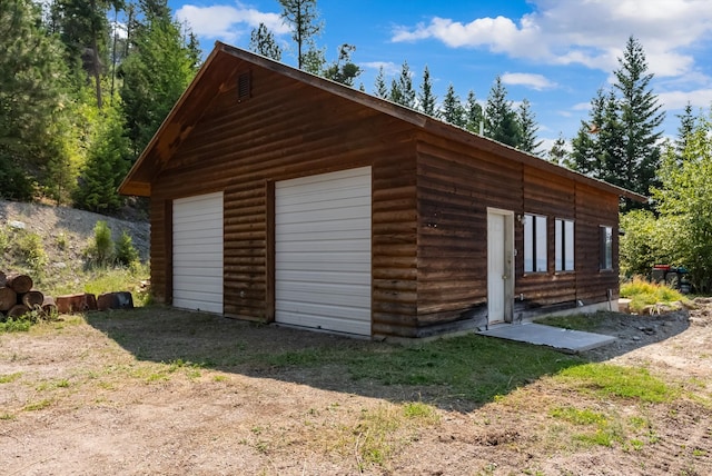 view of garage