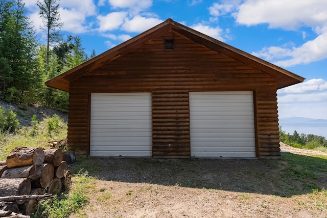 view of garage