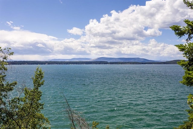 property view of water featuring a mountain view