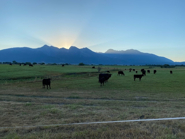 mountain view with a rural view