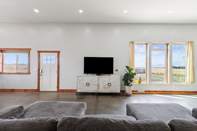 living room featuring a healthy amount of sunlight