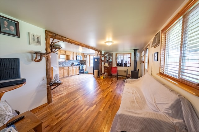 living room with wood-type flooring