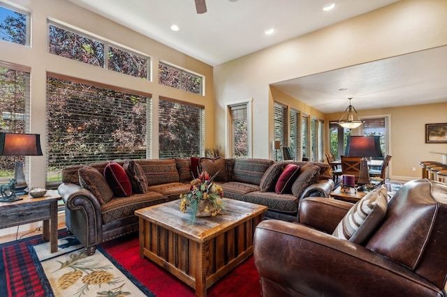 living room featuring a healthy amount of sunlight