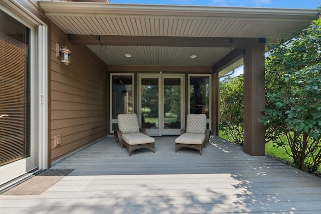 deck with french doors