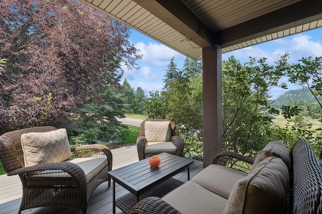 view of patio / terrace featuring an outdoor living space