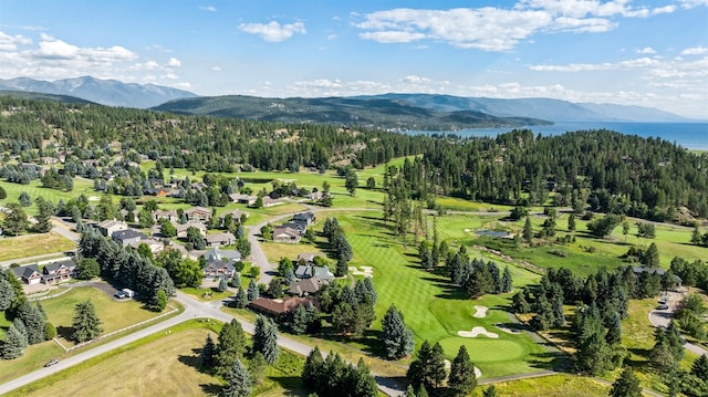 bird's eye view with a mountain view