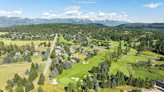 bird's eye view featuring a mountain view