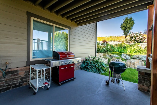 view of patio featuring grilling area