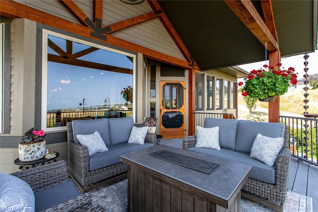 view of patio featuring an outdoor living space