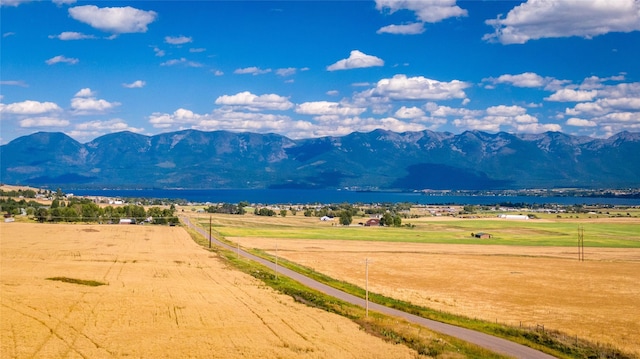 mountain view with a water view