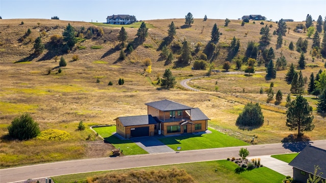 bird's eye view with a rural view