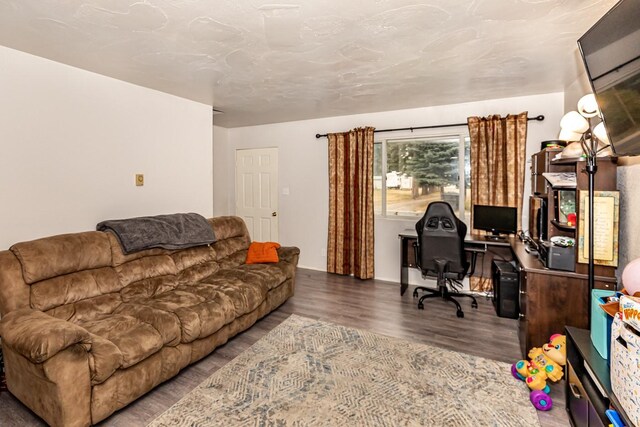 office with hardwood / wood-style flooring