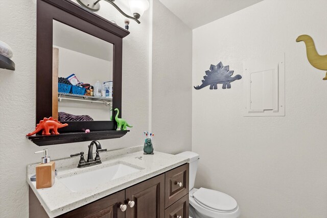 bathroom with toilet and vanity