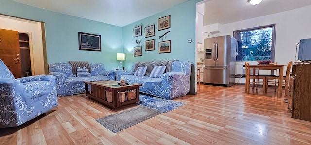 living room featuring light wood-type flooring