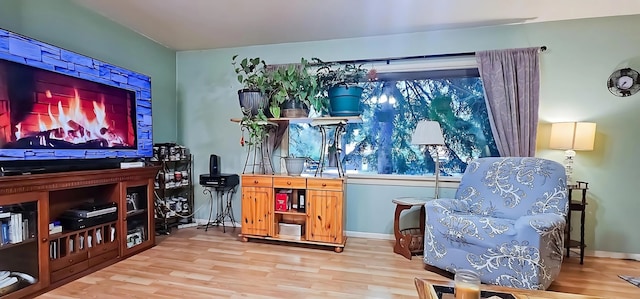 sitting room featuring light hardwood / wood-style flooring