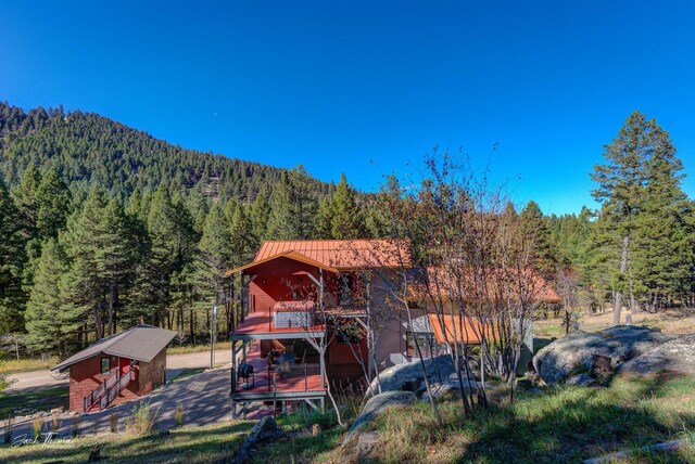 exterior space with a mountain view