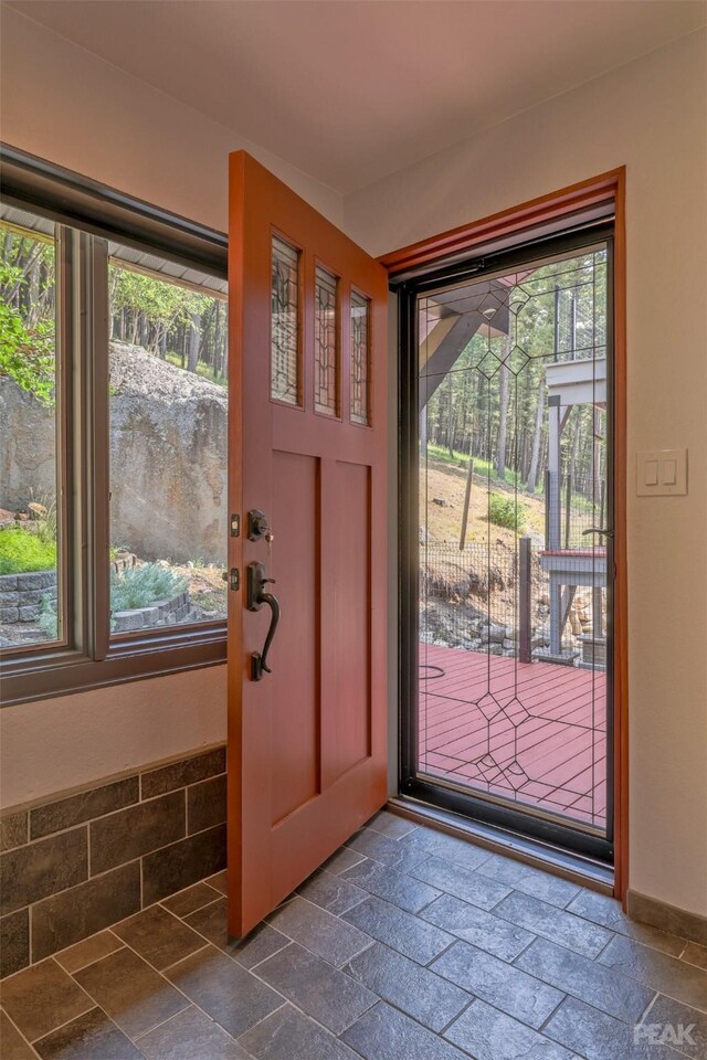 view of tiled entrance foyer