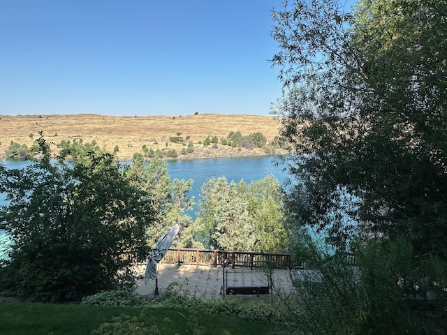 view of water feature with a rural view