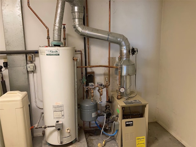 utilities featuring gas water heater