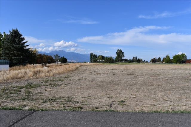 view of yard with a mountain view