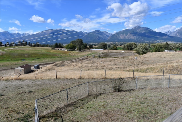 view of mountain feature featuring a rural view