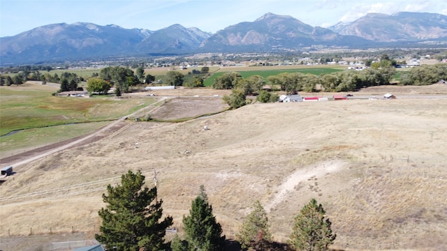 view of mountain feature featuring a rural view