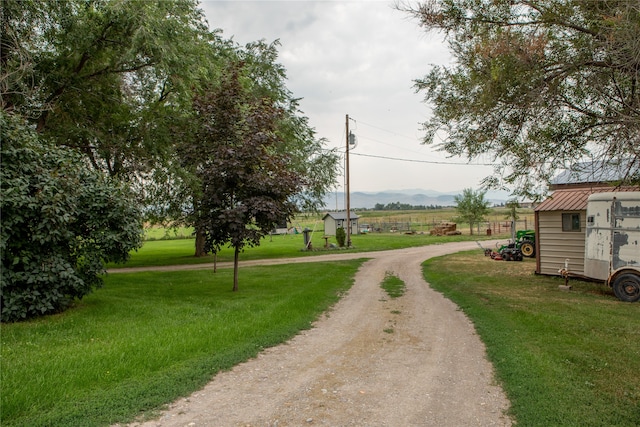 view of road with a mountain view