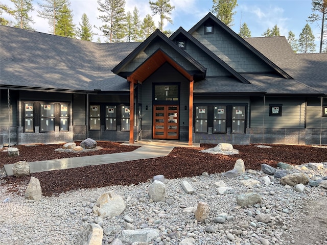 view of front of home with french doors