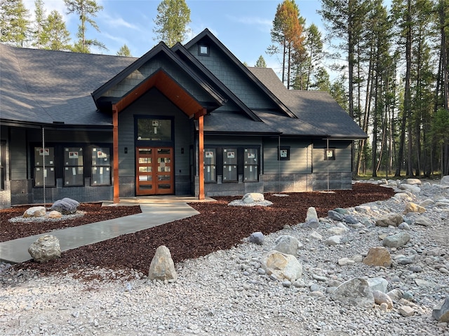 view of front of home with french doors