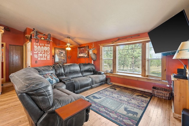 635 Lore Lake Rd, Kalispell, MT 59901 - living room with lofted ceiling and wood-type flooring
