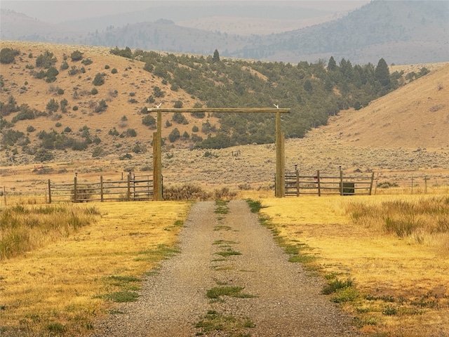 mountain view with a rural view