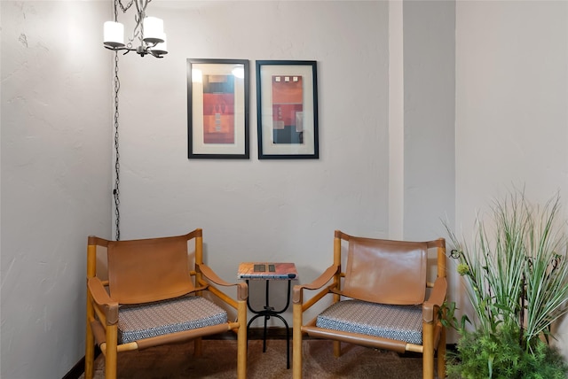 908 10th St, Whitefish, MT 59937 - sitting room with a chandelier and carpet