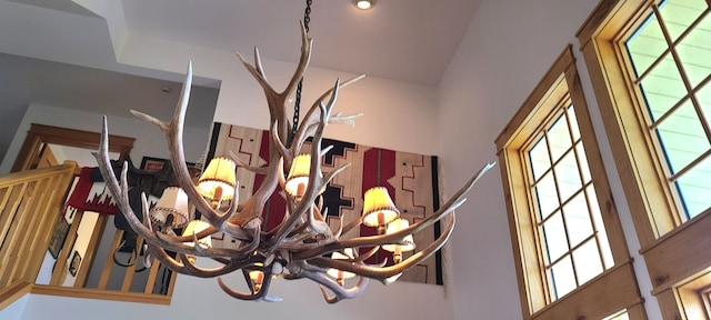 details with a notable chandelier