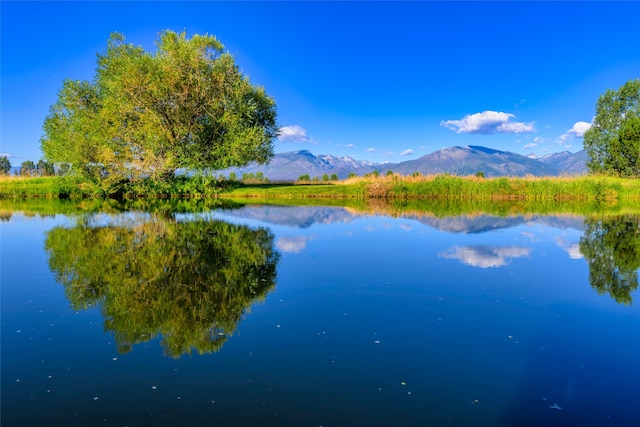 property view of water featuring a mountain view