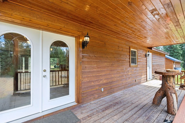 deck featuring french doors