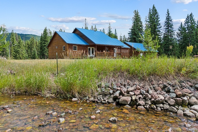 cabin featuring a water view