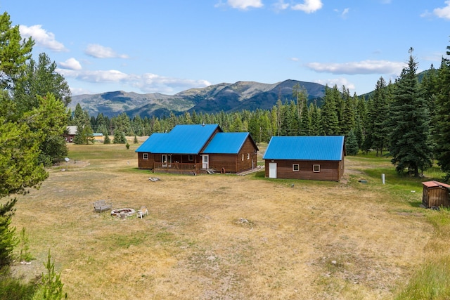 mountain view with a rural view